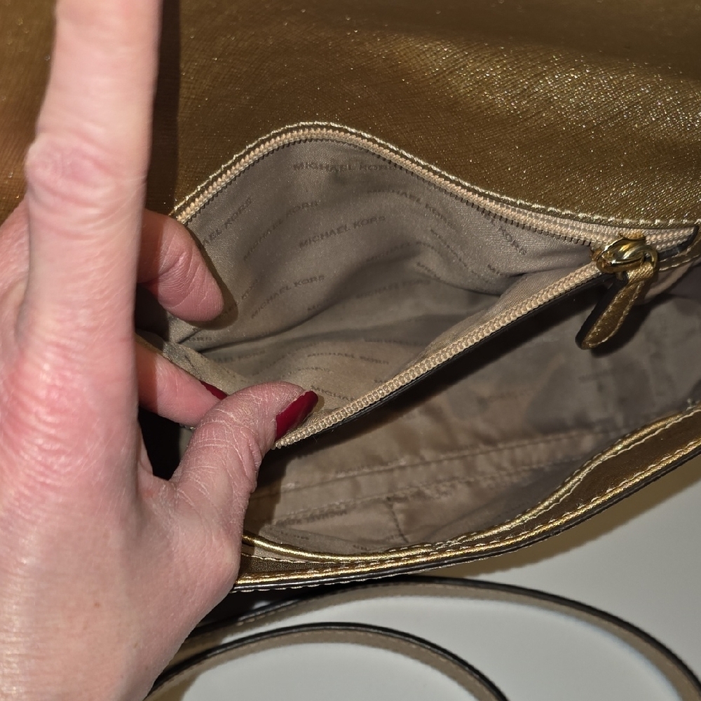 Michael Kors Gold Satchel Bag - Picture 9 of 16